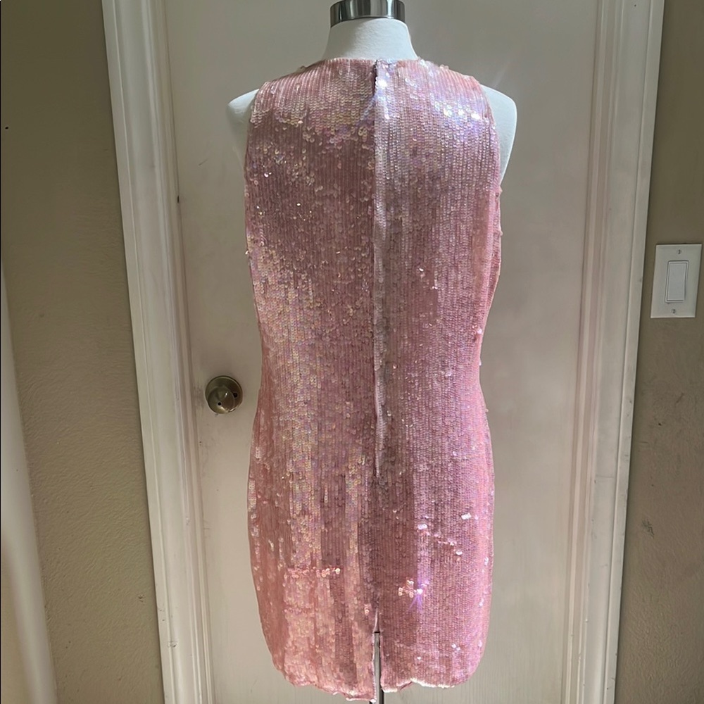 Pink Sequin Cocktial Dress with beaded Detail perfect for Special Occacion - Picture 5 of 16